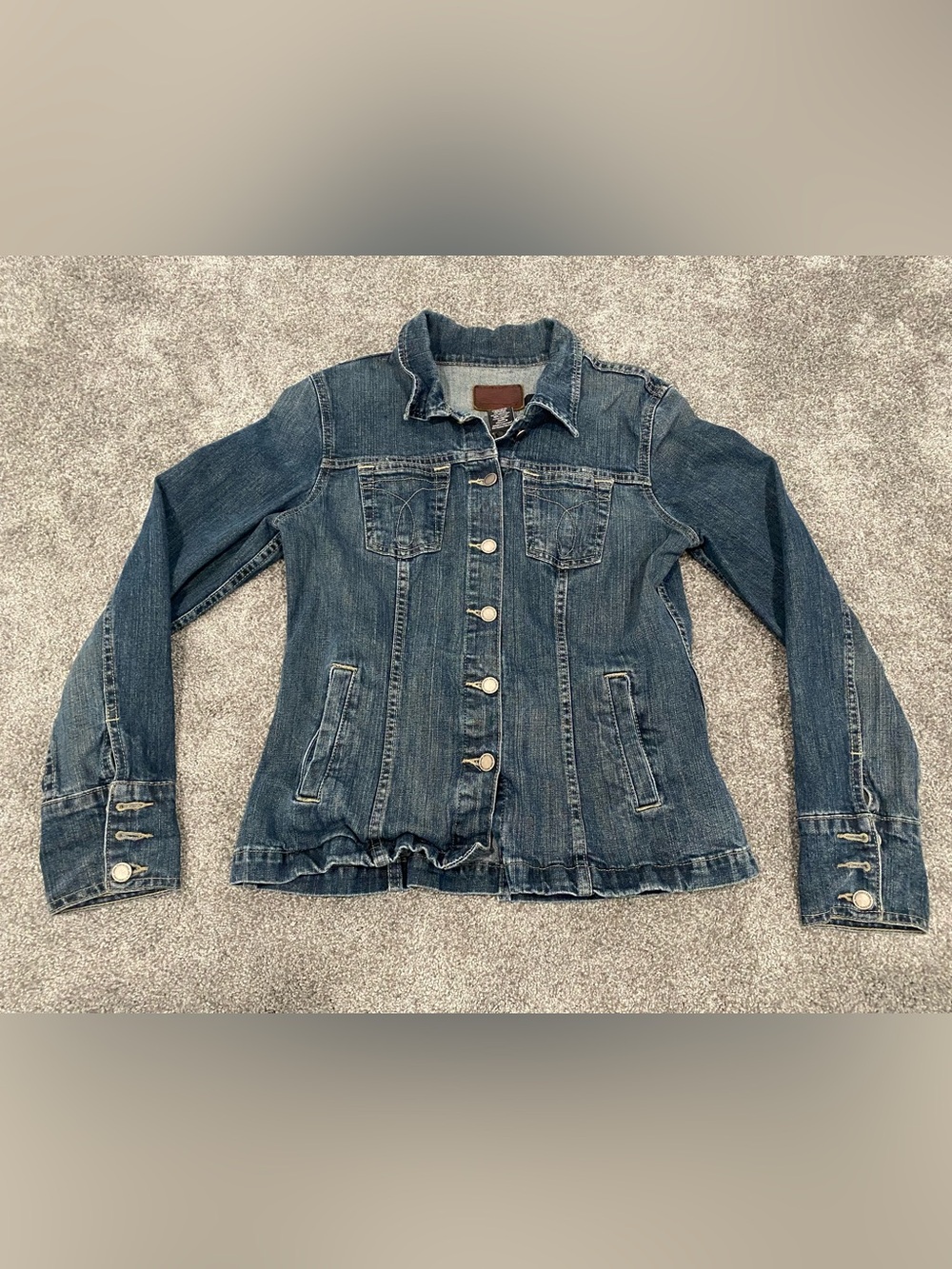 VTG Calvin Klein Jeans Denim Jacket SZ L Blue Wash Omega Pocket Trucker Y2K